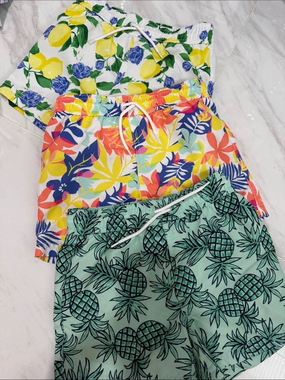 Janie and Jack Kids Swim Trunks - Yellow, Blue, Green, Coral